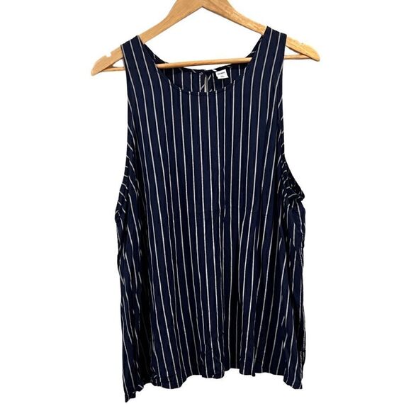Old Navy Tops - Okd Navy Vertical Stripe navy white Viscose sleeveless top Size 2x